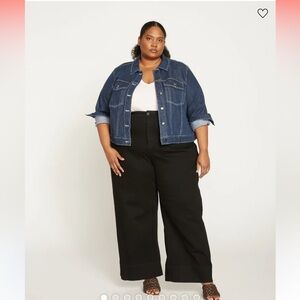 Universal Standard Dark Indigo Kelsey Denim Jacket, size L (some discoloration)